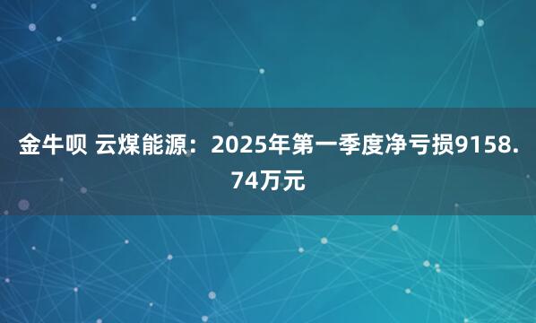 金牛呗 云煤能源：2025年第一季度净亏损9158.74万元