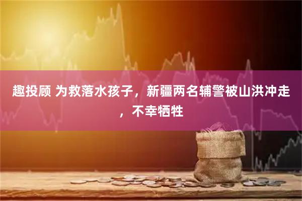 趣投顾 为救落水孩子，新疆两名辅警被山洪冲走，不幸牺牲